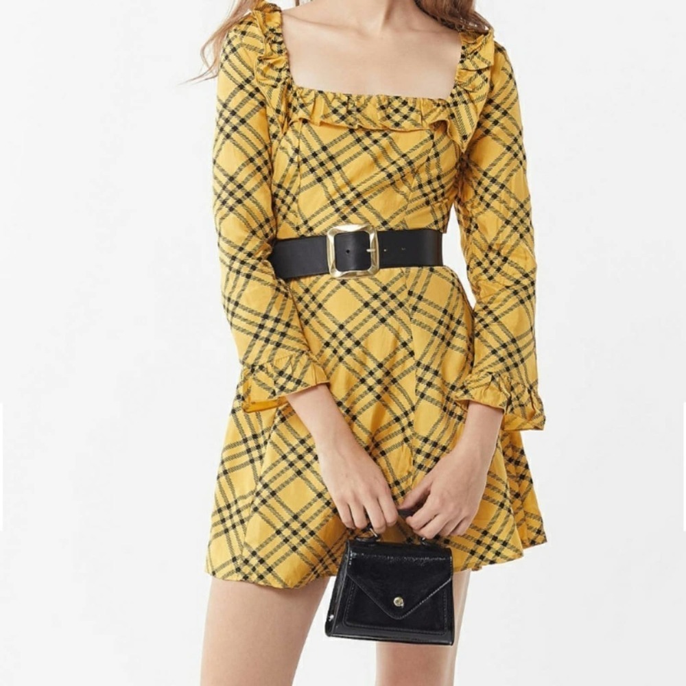 Urban Outfitters Yellow Plaid Dress